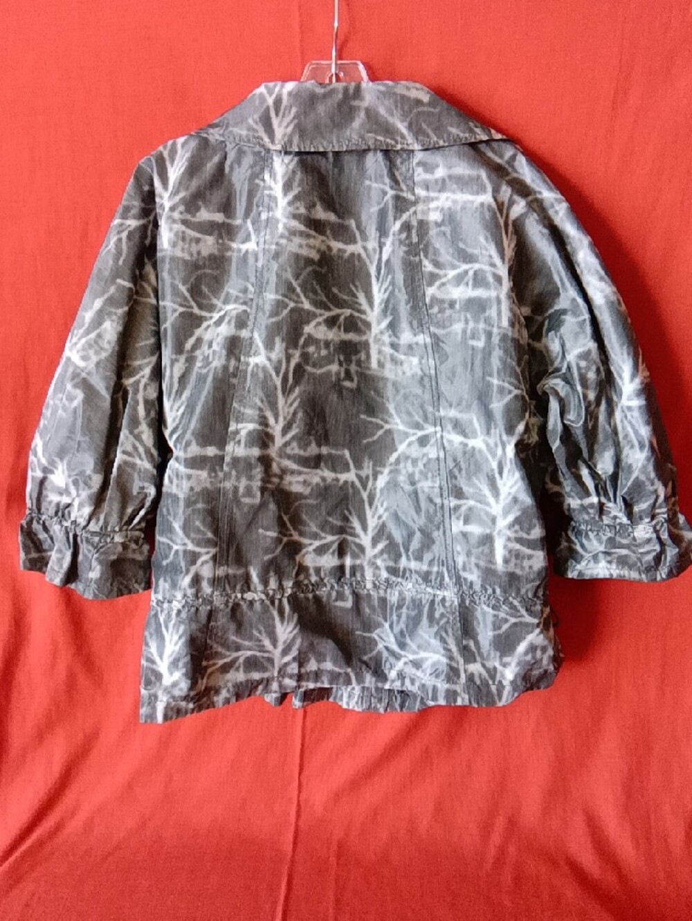Kenneth Cole New York Gray Patterned Drawstring Utility Jacket - Picture 3 of 8